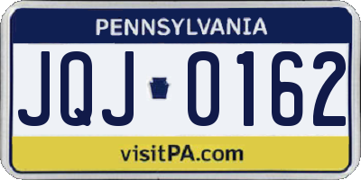 PA license plate JQJ0162