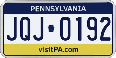 PA license plate JQJ0192