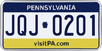 PA license plate JQJ0201