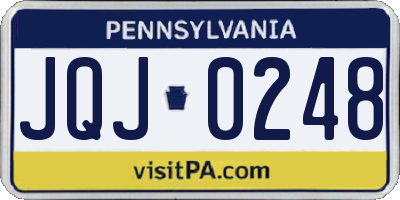 PA license plate JQJ0248