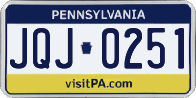 PA license plate JQJ0251