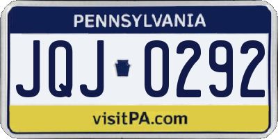 PA license plate JQJ0292