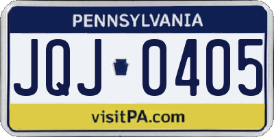 PA license plate JQJ0405