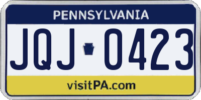 PA license plate JQJ0423
