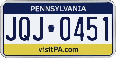 PA license plate JQJ0451