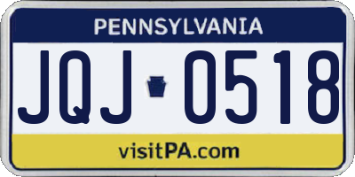 PA license plate JQJ0518