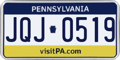 PA license plate JQJ0519