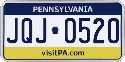 PA license plate JQJ0520
