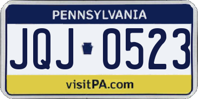 PA license plate JQJ0523
