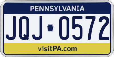 PA license plate JQJ0572