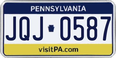PA license plate JQJ0587