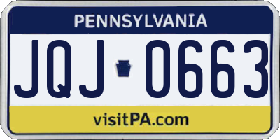PA license plate JQJ0663