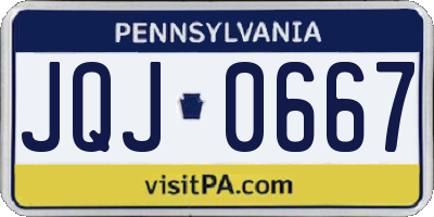 PA license plate JQJ0667