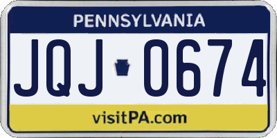 PA license plate JQJ0674