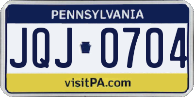 PA license plate JQJ0704