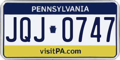 PA license plate JQJ0747