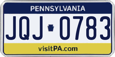 PA license plate JQJ0783