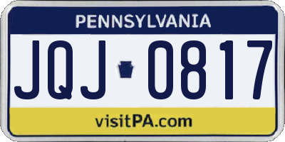 PA license plate JQJ0817