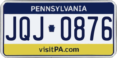 PA license plate JQJ0876