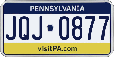 PA license plate JQJ0877