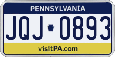 PA license plate JQJ0893
