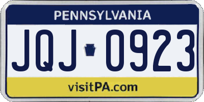 PA license plate JQJ0923
