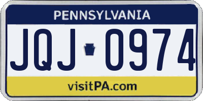 PA license plate JQJ0974