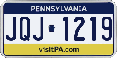 PA license plate JQJ1219