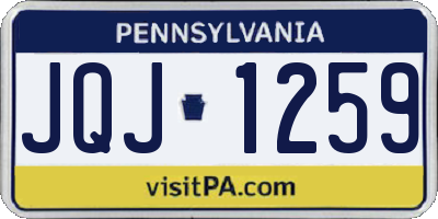 PA license plate JQJ1259
