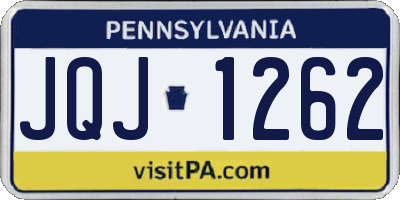 PA license plate JQJ1262