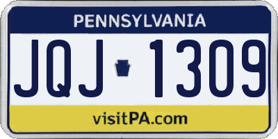 PA license plate JQJ1309