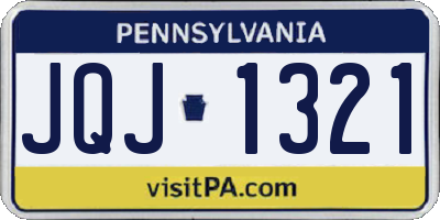 PA license plate JQJ1321