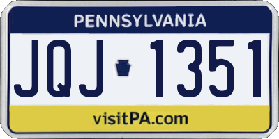 PA license plate JQJ1351