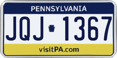 PA license plate JQJ1367