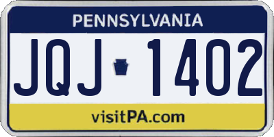 PA license plate JQJ1402
