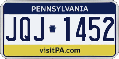 PA license plate JQJ1452