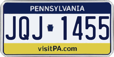 PA license plate JQJ1455