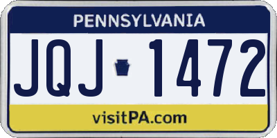 PA license plate JQJ1472