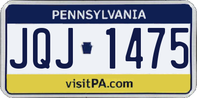 PA license plate JQJ1475