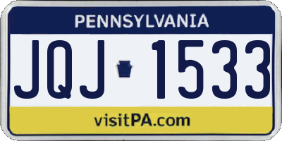 PA license plate JQJ1533