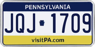 PA license plate JQJ1709