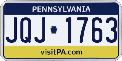PA license plate JQJ1763