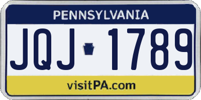 PA license plate JQJ1789