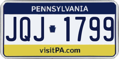 PA license plate JQJ1799