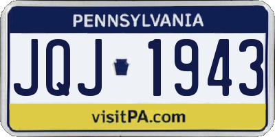 PA license plate JQJ1943
