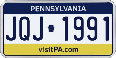 PA license plate JQJ1991