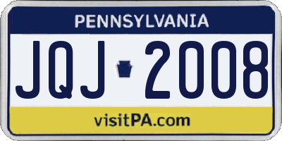 PA license plate JQJ2008