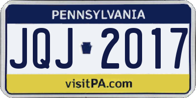 PA license plate JQJ2017