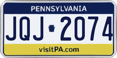 PA license plate JQJ2074