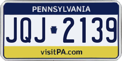 PA license plate JQJ2139